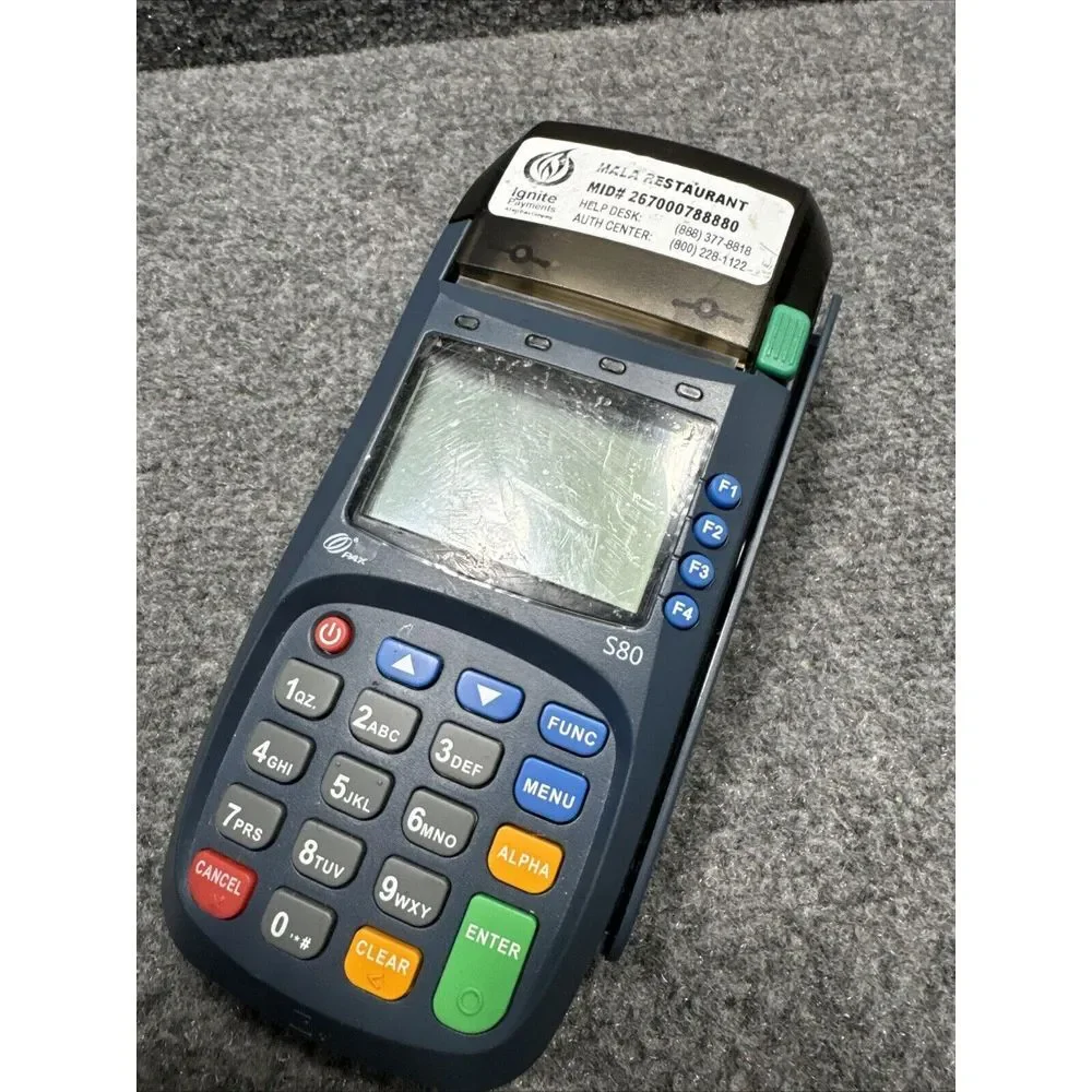 PAX S80 Credit‎ Card POS Terminal w/ Power Adapter